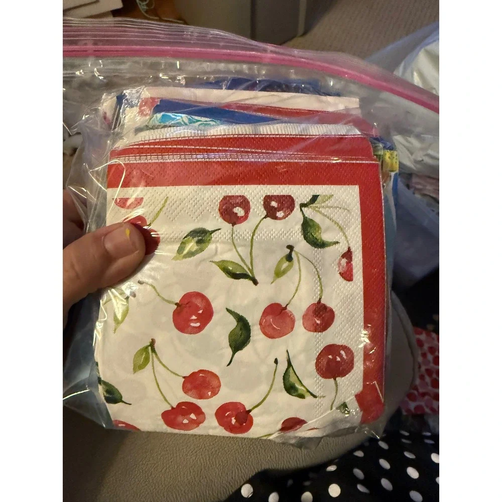 Mixed Lot Assorted Decorative Paper Napkins Ghosts Cherries Crafting Decoupage